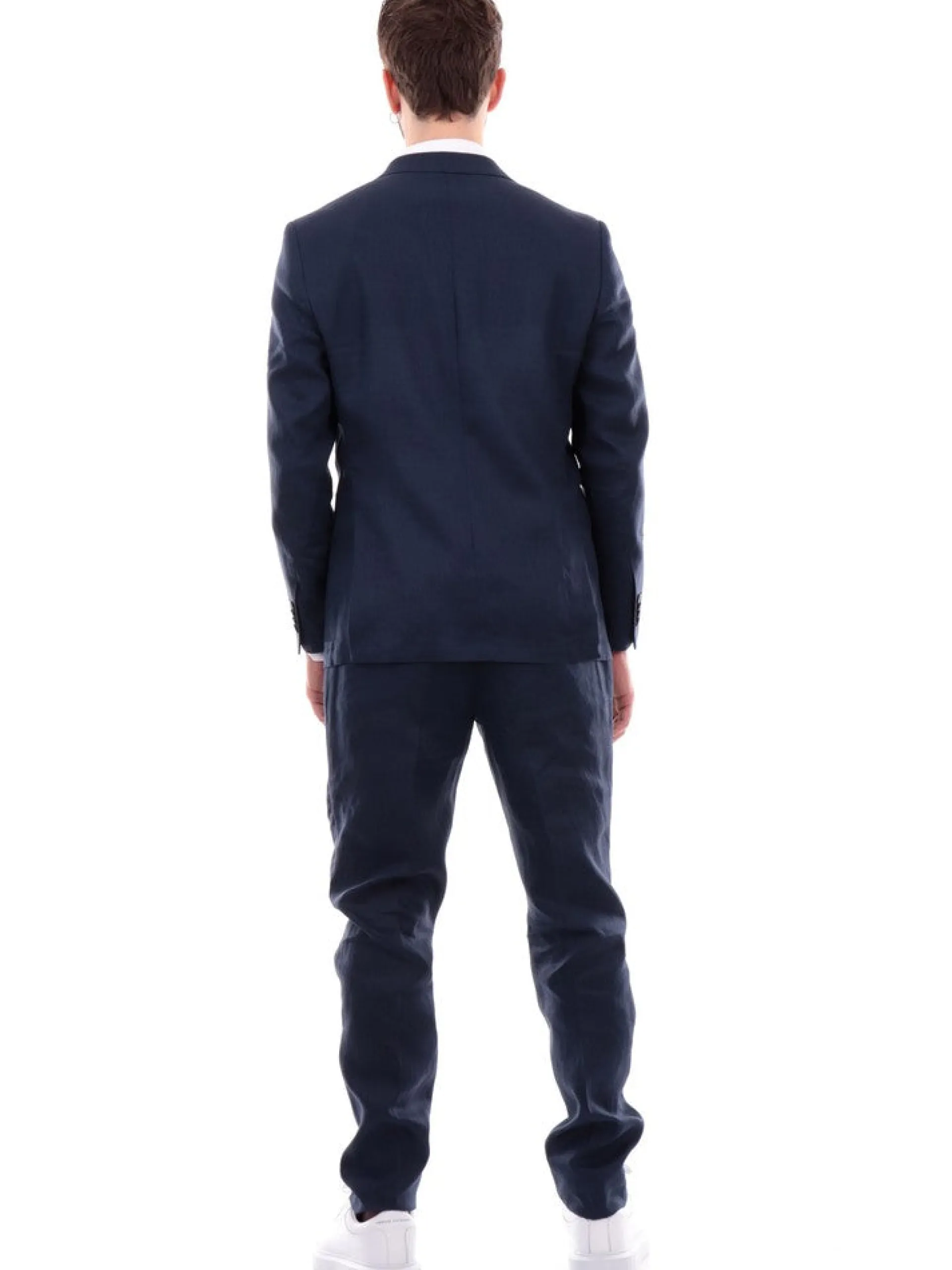 ALDO MARIA TESTA Completi*Vestito uomo completo blu da uomo in lino VINNY4LN01